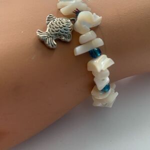 2/$25 Handmade Stretchy Bracelet Shells and Fish